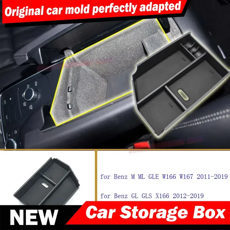 Car Armrest Box Storage Central Control Container Auto Accessories for Mercedes Benz MMLGLEGLGLS-Class W166 W167 X166 2011-2019