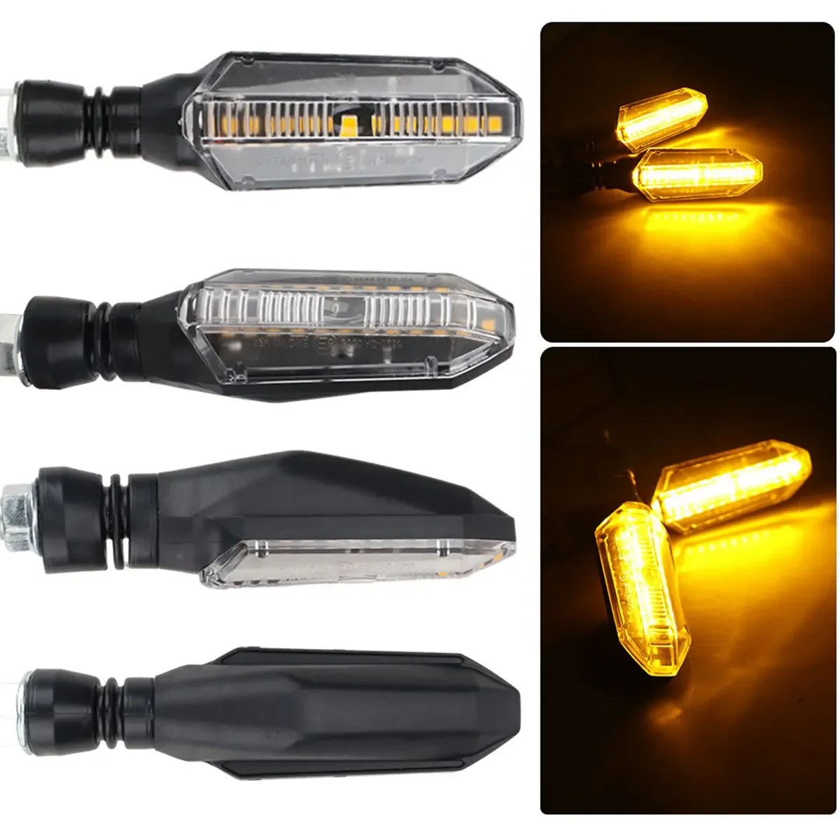 Motorcycle LED Turn Signals Amber Flowing Water Turn Signal Indicator Lamp Moto Flashing Blinker Taillights for Honda Yamaha image 3