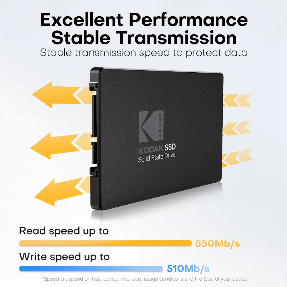 Kodak SSD Sata 2.5 Inch Solid Disk 6GB/S Microchip 3D Nand 550Mb/s