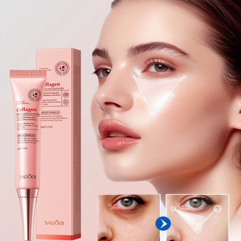 Kollagen Anti-Falten Augencreme: Straffende Augenpflege gegen feine Linien, Tränensäcke, Augenringe und Schwellungen – Feuchtigkeitsspendendes Augenpflegeprodukt