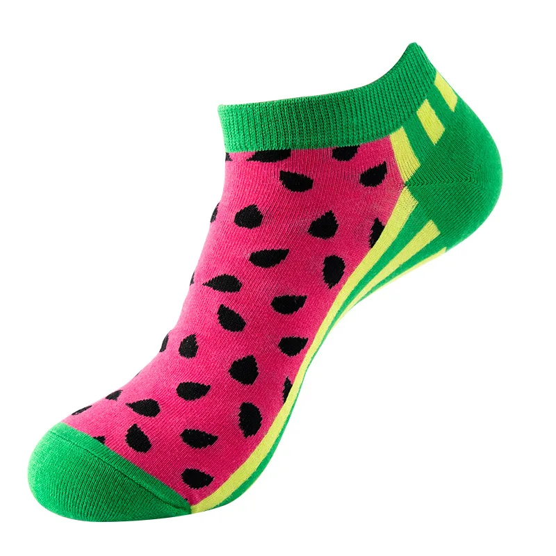 Unisex Fashion Cotton Men woman Socks Harajuku print Cartoon Socks Fruit Animal Casual Ankle low cut Funny socks