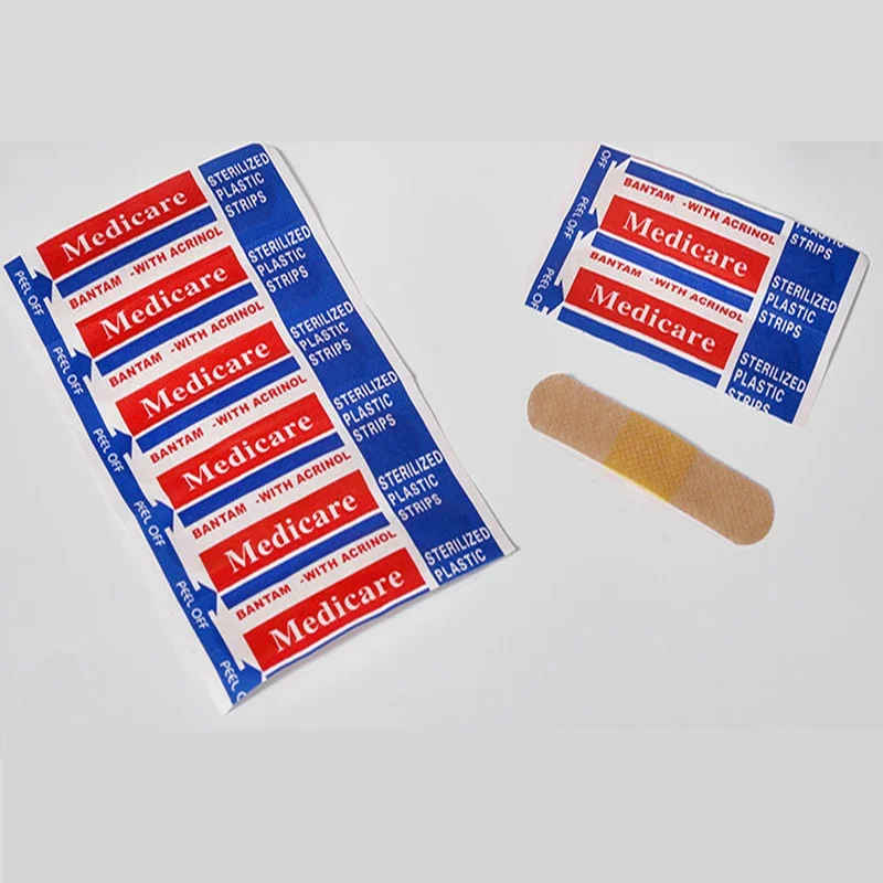 Medic Band Aid 100pcs/set Bandage Emergency First Aid Bandage Plaster Non-woven Fabric Waterproof Breathable Sterile Wound Paste