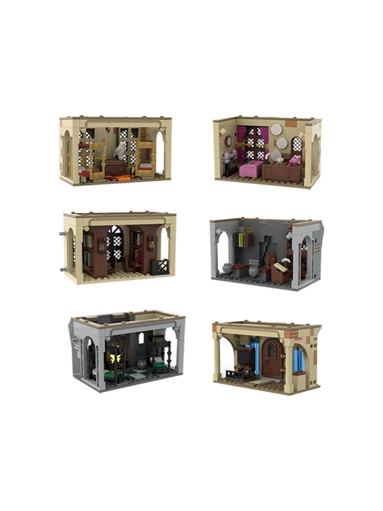 Kantoor Dorm Modulair Kasteel - Huis Keuken Bibliotheek Model Bouwstenen MOC Kamer van vereiste Architectuur Collectie Speelgoed - afbeelding 2