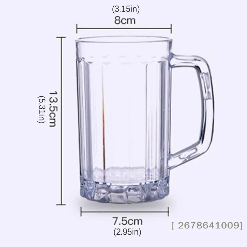 ⚑500ML Transparent Beer Mug Acrylic Plastic Unbreakable Milk Coffee Juice Water Cup Barware Drinkware For Home Party Bar Karaoke view 6