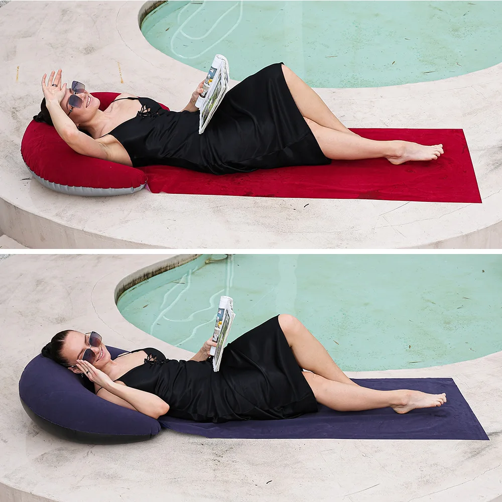 1PCOutdoor Camping Foldable Inflatable Beach Mat, Compact, Convenient and Simple Camping Outdoor Mat, Suitable For Beach Parties image 2