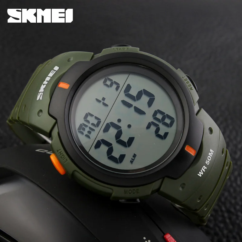 SKMEI 1068 Calendar PU Strap 5Bar Waterproof Digital Watch reloj hombre Outdoor Sport Watch Men Big Dial Fashion Simple Watches