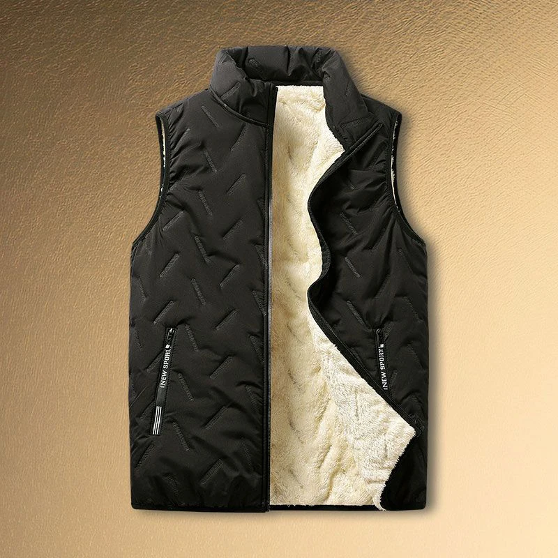 

Men's Autumn Winter Lamb Velvet Fce Lined Thiened Casual Faion Loose Large Size Thiened Vest Zipper Decoration Busin...