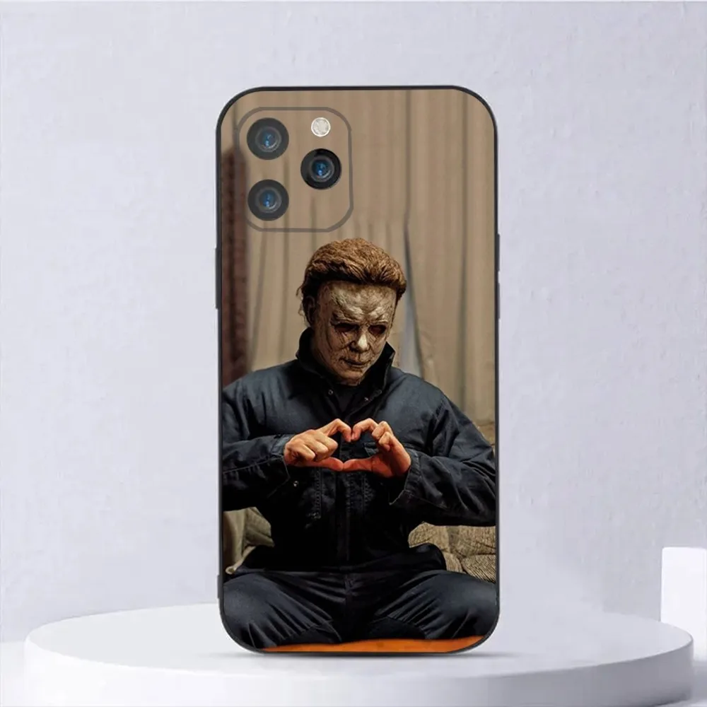 Michael Myers Horror H-Halloween  Phone Case For iPhone15,14,13,12,11,Pro,Max,Plus,Mini,X,XS,XR,8,7,6,S,Plus,SE Soft Black Case