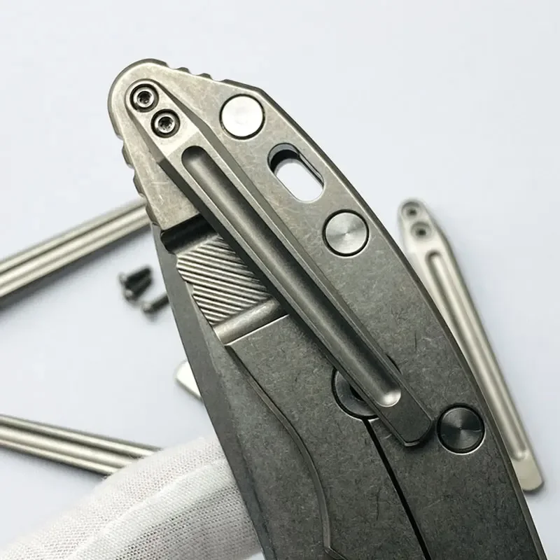 1 Set Titanium Knife Pocket Clip Back One-piece Clamp for Rick Hinderer XM-18 XM-24 Jurassic Eklipse Half Track Slicer XM18 XM24