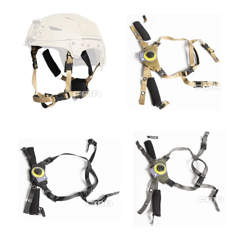 

Outdoor Helmet Suspension System Adjustable EX Helmet Lanyard Hunting BK/DE/RG Helmet Accessies