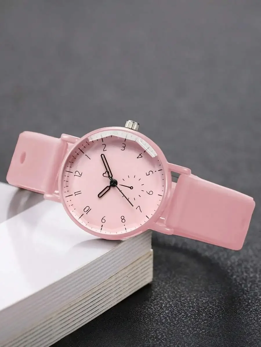 1pc Women's Silicone Watch, Fashion Casual Single-Eye Digital Scale Dial, Classic Quartz Wristwatch
