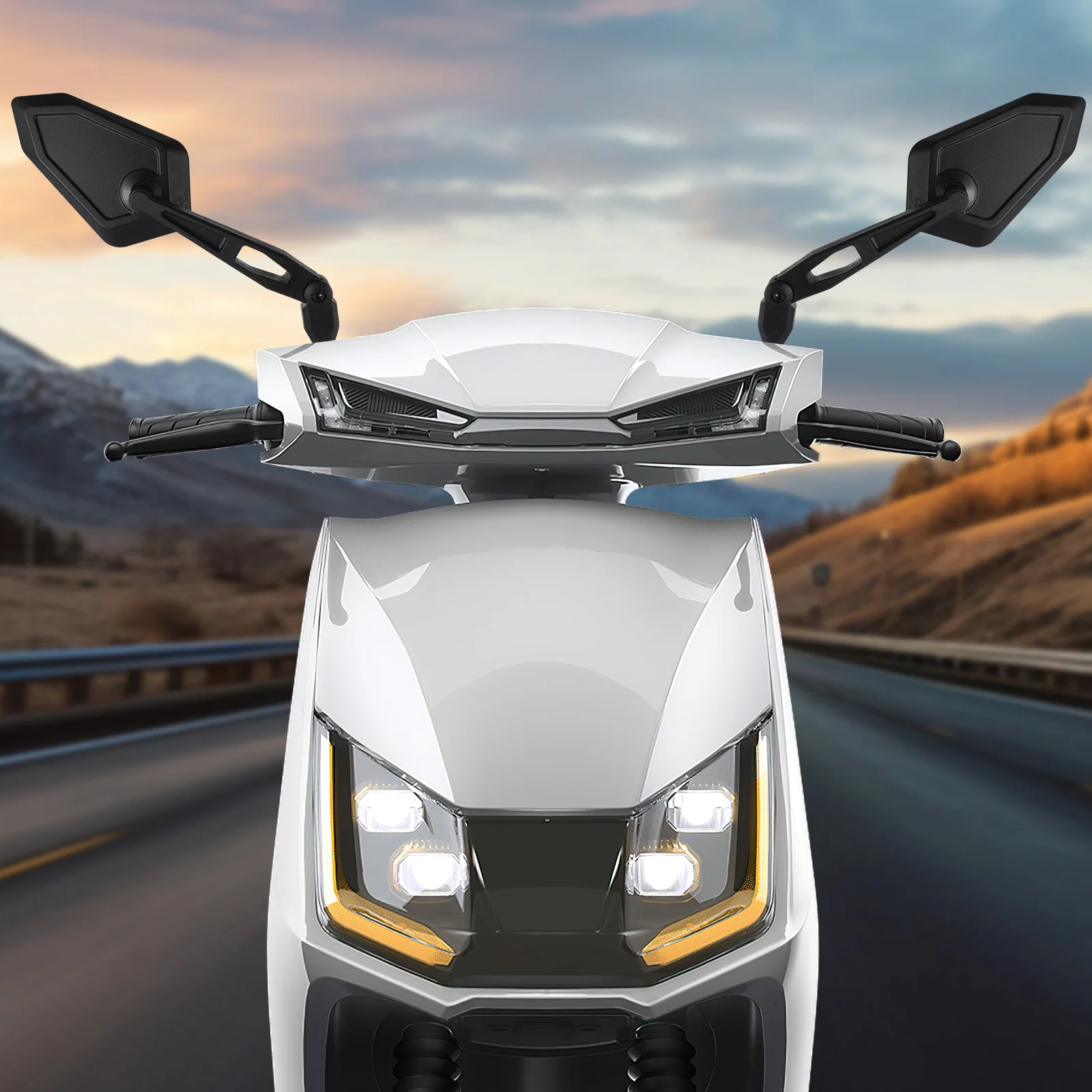 

1 Pair Polygonal Rearview Mirror Motorcycle Mirrors for Handlebars Adjustable Clear Material Easy Installation