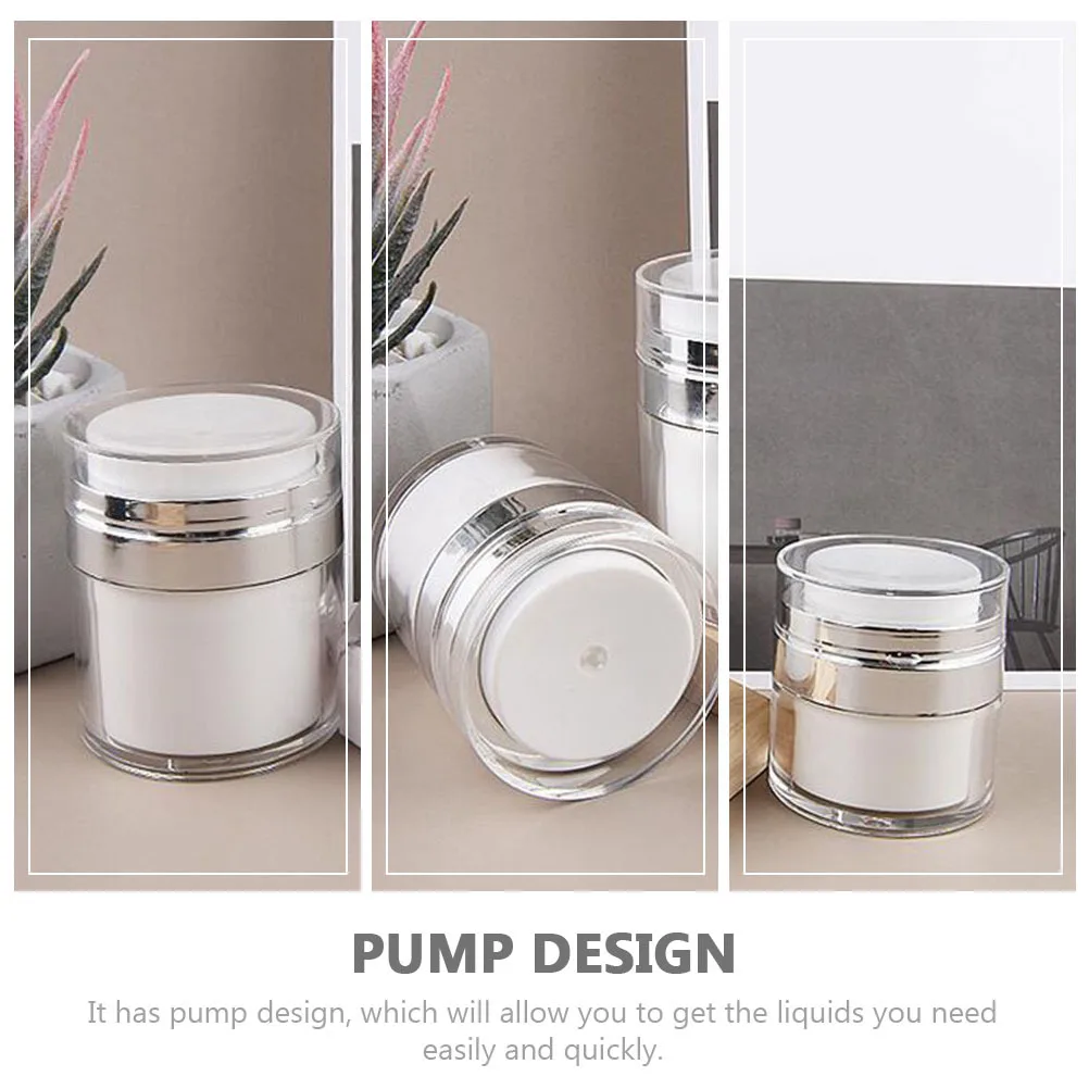 

3Pcs Vacuum Lotion Pump Bottle High Quality Airless Cream Container for Skincare Cosmetics Travel Storage Leakproof Multipurpose