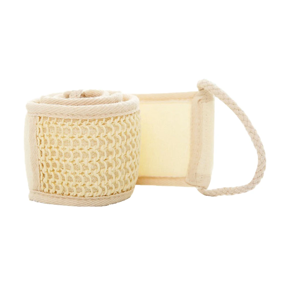 

Cotton Linen Bath Towel Exfoliating Shower Scrubber Long Strip Pull Back Easy Clean Body Soft Foam Remove Hard Skin Deep