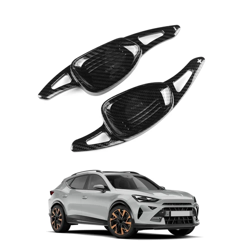 Imagen 1 del producto Para Cupra Formentor LEON Ateca 2021 2022 2023 2024 2025 paleta de cambio de volante de coche DSG ABS extensión de estilo de fibra de carbono
