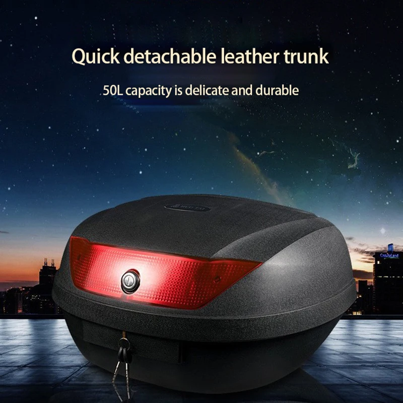 50L super large motorcycle trunk trunk with bottom plate convenient quick removable portable high-end