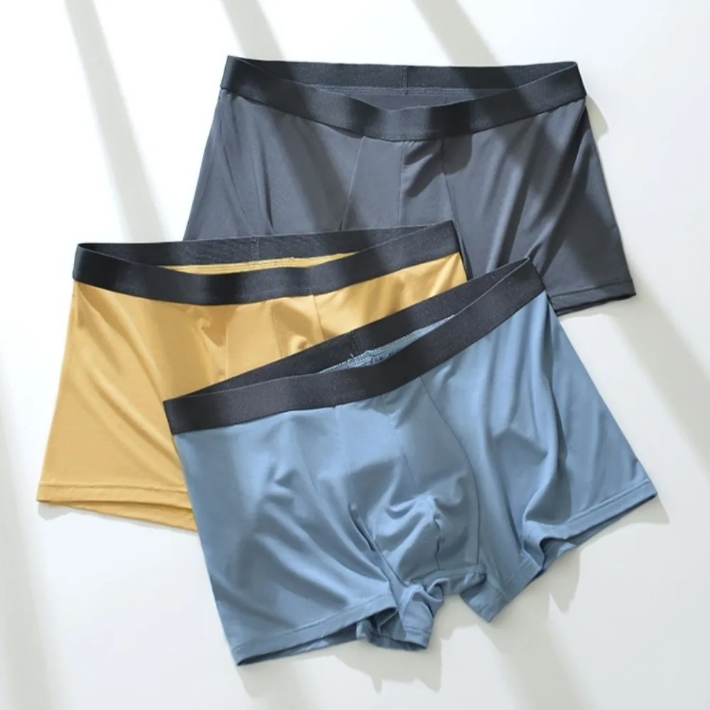 Calzoncillos Boxer de seda de hielo finos transpirables de cintura media sin costuras para hombres Boxers de seda de hielo calzoncillos bragas ropa interior para hombres