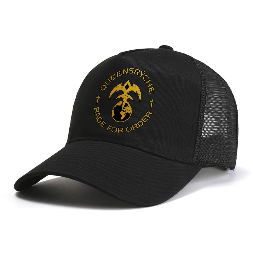 Gorra de béisbol Queensryche Rage For Order Music, gorra de álbum de Michael Wilton Eddie Jackson, gorra transpirable de malla con cierre a presión