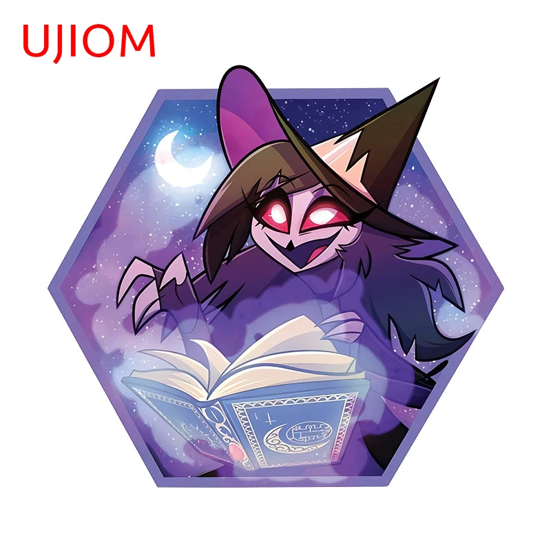 UJIOM 13cm X 12cm Anime Helluva Boss Wall Sticker Personality Creativite Laptop Sofa Wall Decal Kids Room Decoration Accessories