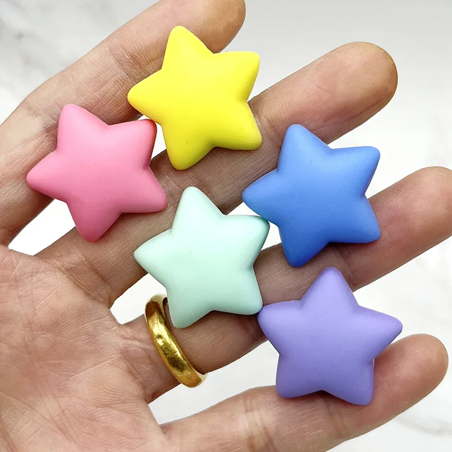 Single Sale 3D Colorful Stars PVC Shoe Charms Accessory Shoe Upper Pins Buckle Decorations Badge Kids Gifts