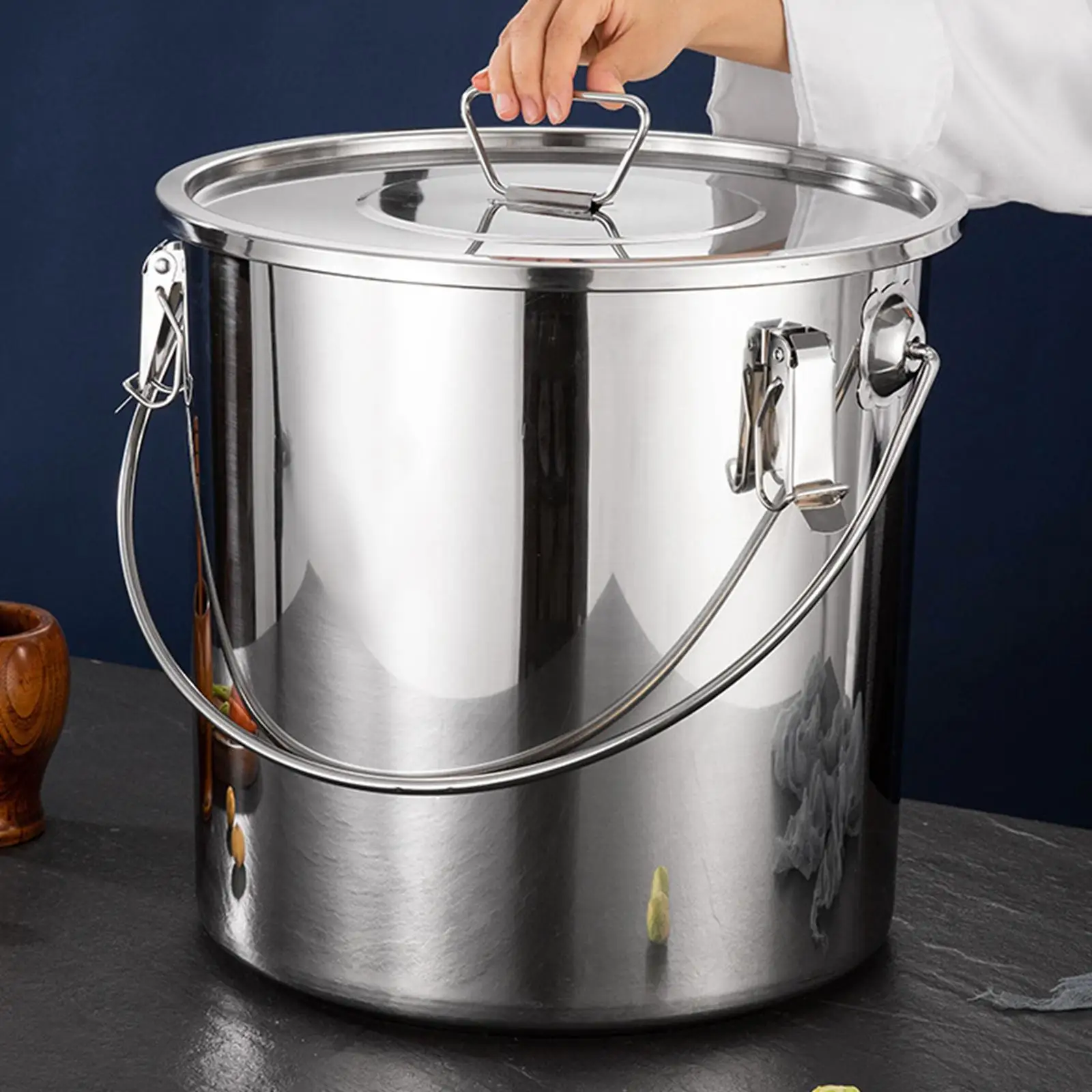 Stainless Steel Stockpot Water Bucket Canning Pasta Pot Large Soup Pot Tall