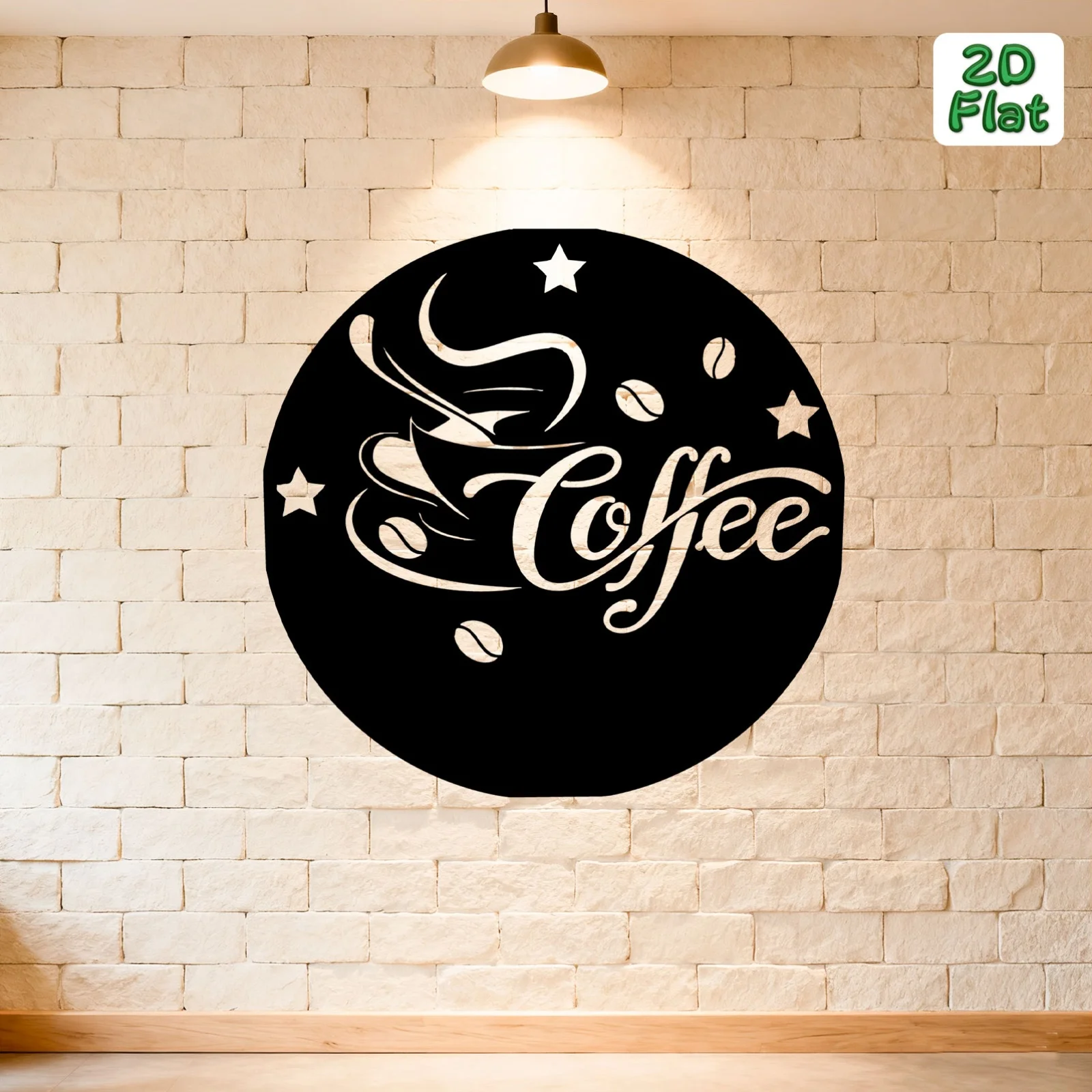 CIFBUY Flat Coffee Themed Metal Wall Art, Exquisite Iron Sculpture, Indoor Coffee Shop Decor, Housewarming New Year Gift