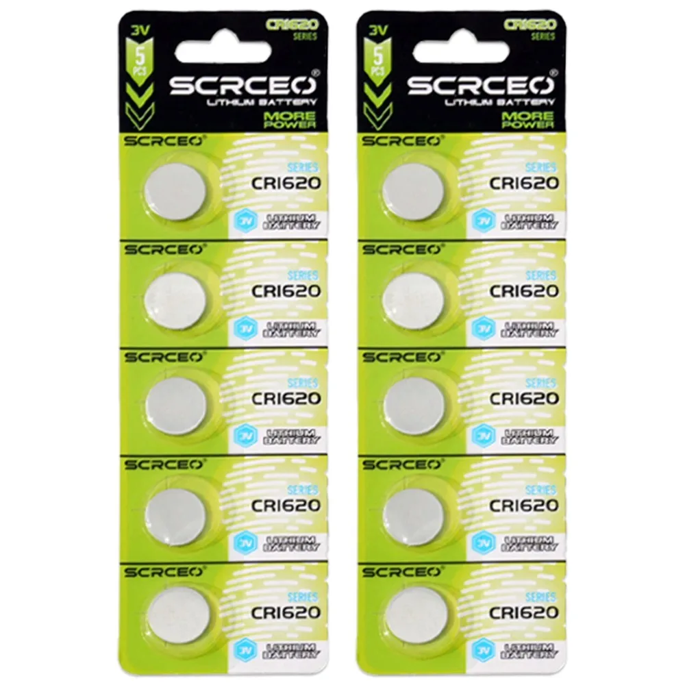 CR1620 3V Lithium Button Cell Battery, DL1620/BR1620 Compatible, High Capacity & Leak-Proof for Watch, Car Audio, Scale, Shaver