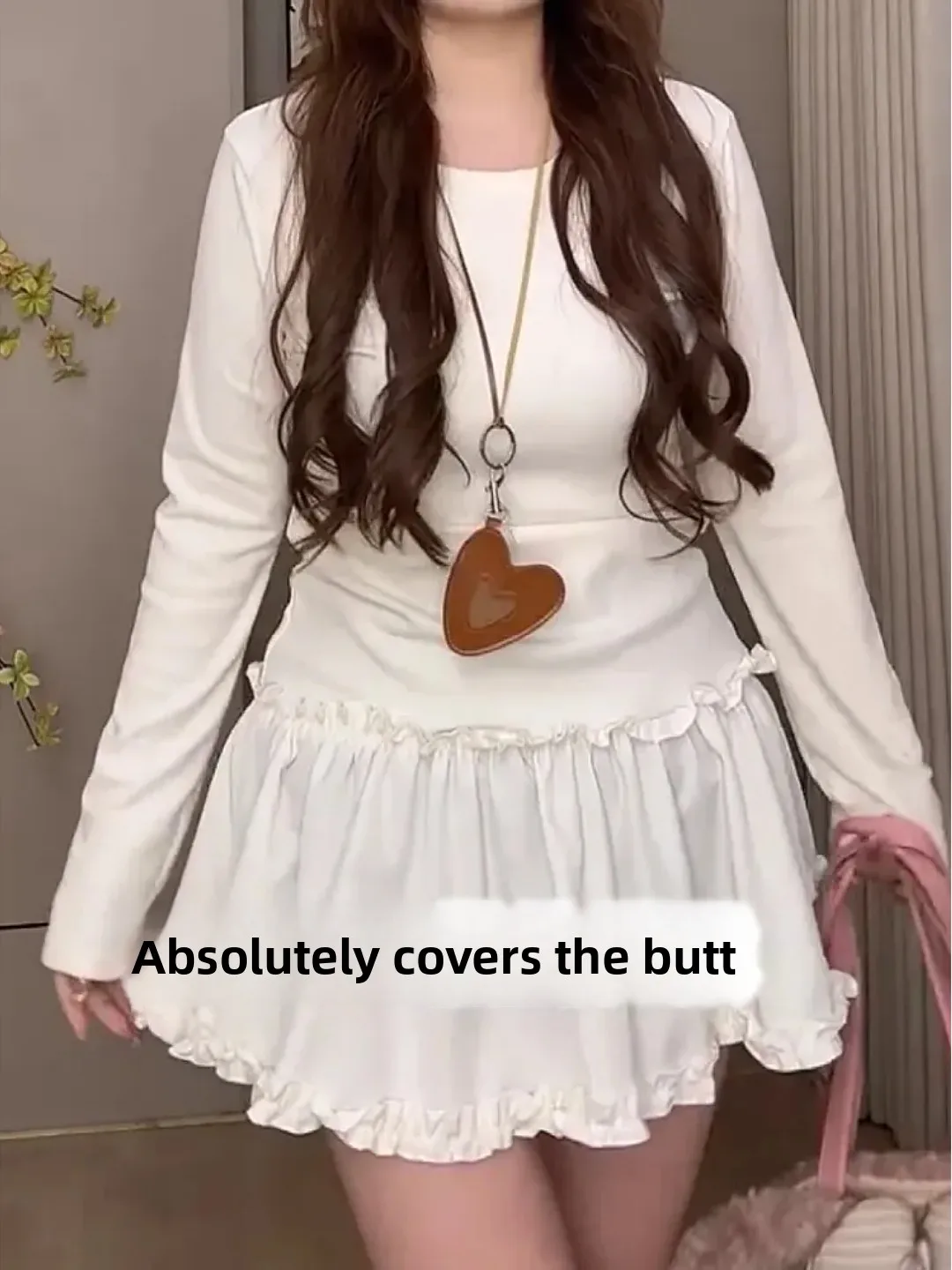 

plus Size Women's Korean Sle round Ne Long Sve Mid-Length Base irt Floral Splicing Design Winter Inner Wear Top