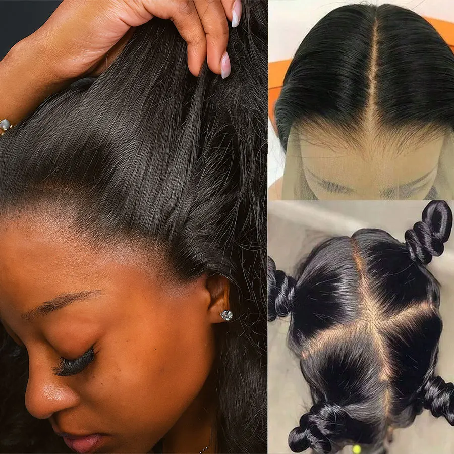 

360-градусный кружевной парик из натуральных волос с объемной волной, скрытый ремешок, невидимая лента, предварительно выщипанный бесклеевой парик естественного вида для женщин