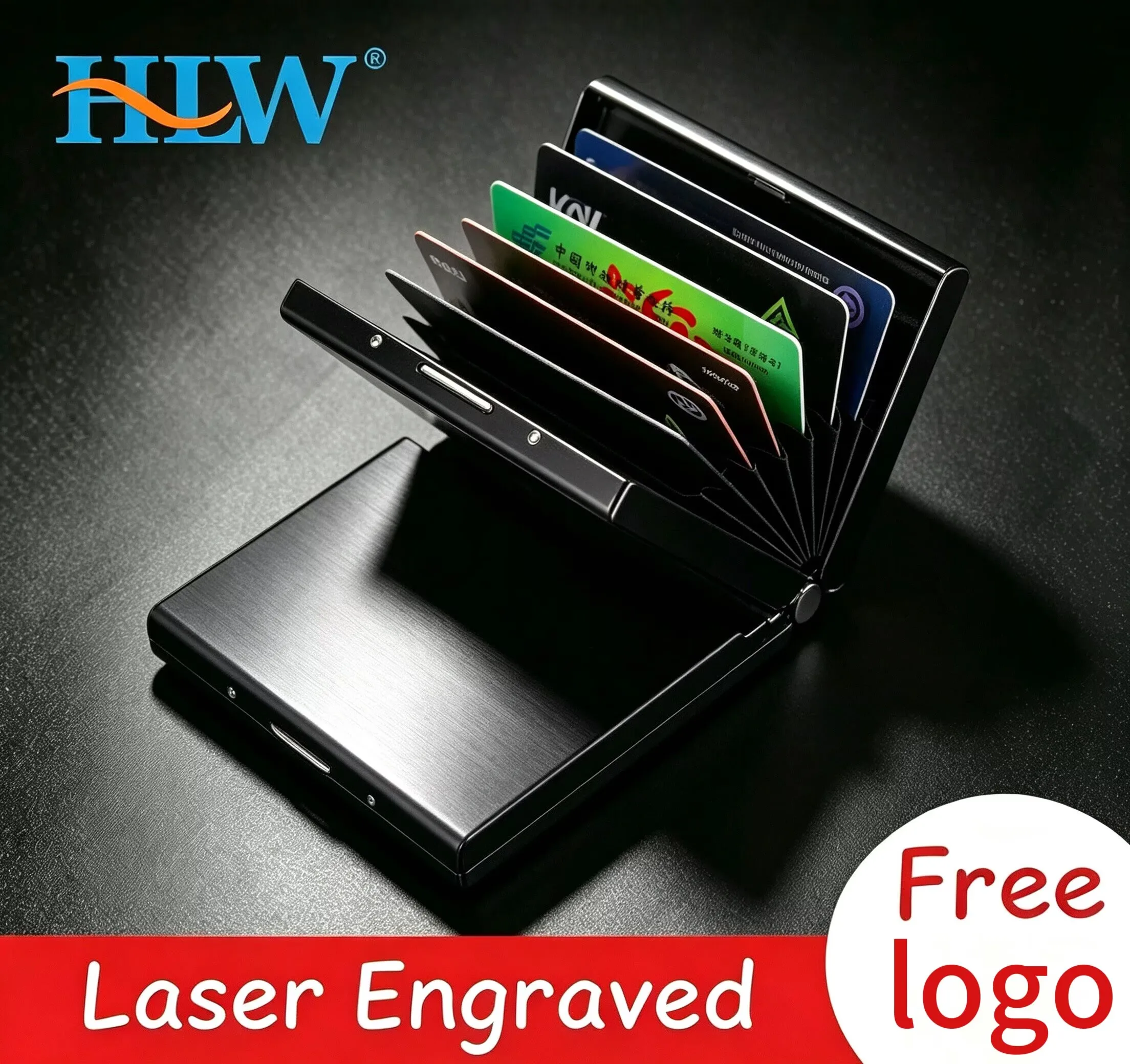 Fashion Aluminum Antimagnetic Card Holder Metal Credit Card Business Card Holders Organizer Purse Wallet
