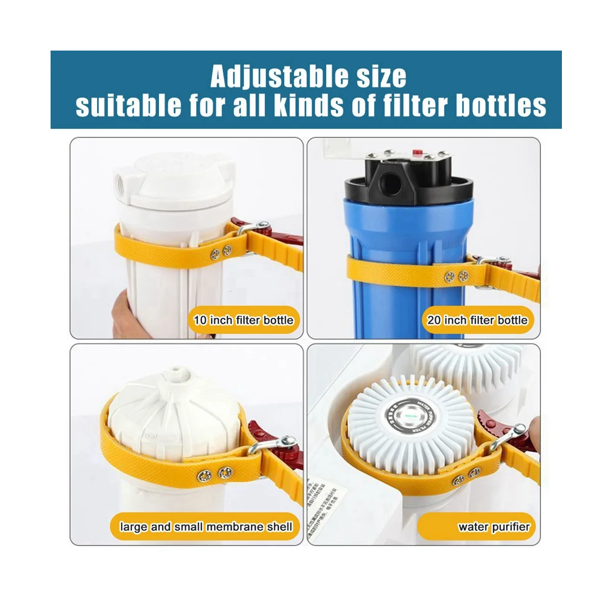 เครื่องกรองน้ำอเนกประสงค์ขนาด12นิ้วประแจปรับได้ส่วนประกอบตัวกรองกันลื่นถอดออกได้อเนกประสงค์