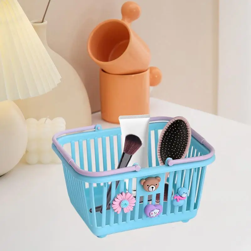 Children Play Small Basket Children Pretend Play Basket With Handles Boys Girls Shopping Grocery Basket Play Toy With 4