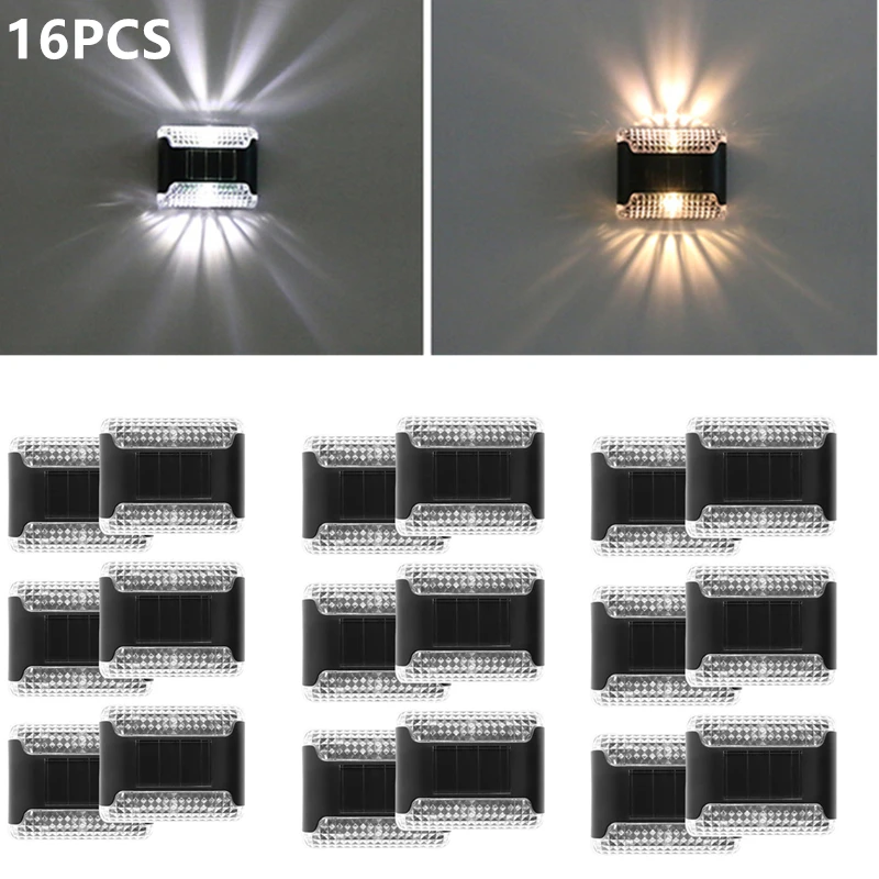 Lámpara Led Solar de pared para exteriores, luces impermeables IP65 para decoración de jardín, Patio y balcón, 1/2/4/8/16 Uds.