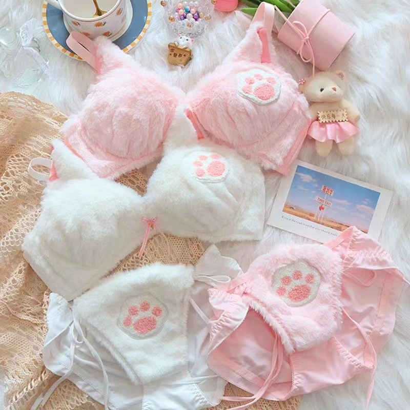 

Japanese Style Sweet Cute Bra & Panties Set lolita Underwear Sleep Intimates Set Sweet Kawaii bra and panty set