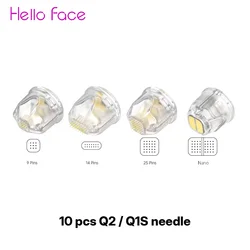 Hello Face Q2 Titanio Aguja Derma Stamp Cartucho 10 pzs, Recargas Pluma Bio 9/14/25 agujas y Nano Agujas. Para Bio Pen Q2 y Hello Face Q2