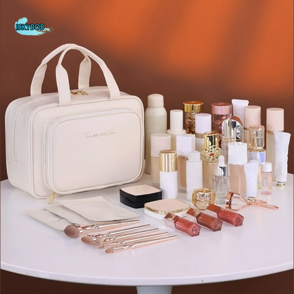 

Fashion Storage Makeup Bag Handle Portable Cosmetic Container Large Capacity Multifunctional Travel Wash Pouch Travel