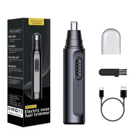 High-Speed Motor Low Noise Portable Mini Facial Nose Ear Hair Trimmer LCD Display Power Electric Shaver for Men Women