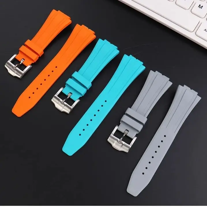 Pulseira de relógio de borracha fluorada de liberação rápida de 16mm para casio GA-2100 GA-2110 GM-2100 ga2100 série pulseira de relógio de borracha de alta qualidade 16mm