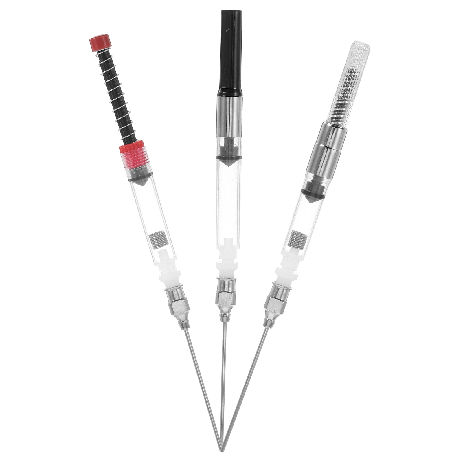 

6pcs Fountain Pen Converter 3.4mm 2.6mm Ink Refills Fillable Absorber Red Silver Black Lightweight Practical Student Pen Ink
