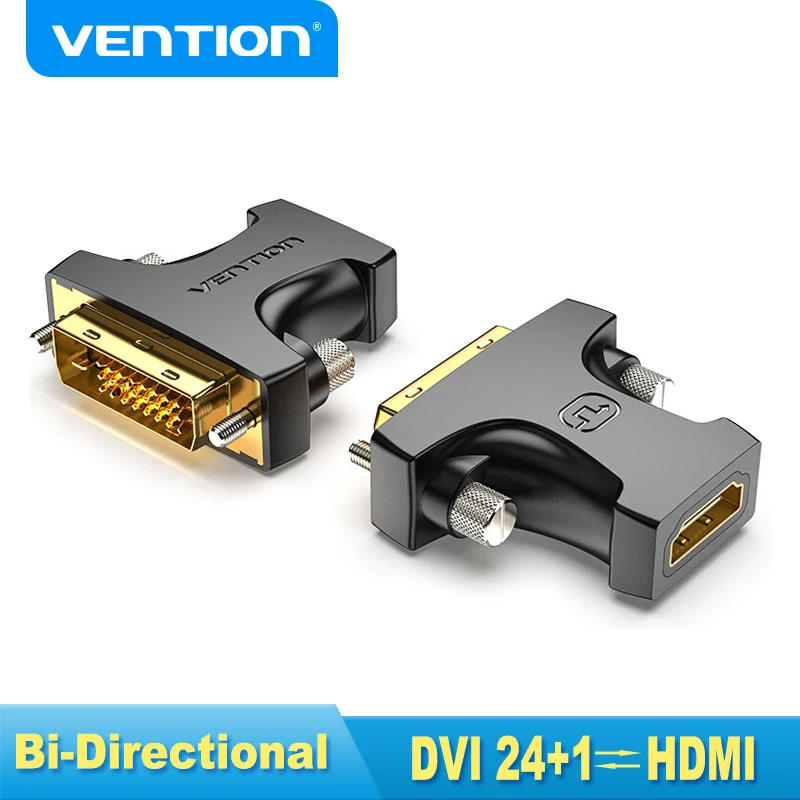 Vention DVI do DHMI Adapter kablowy 1080P DVI Mele do żeńskiego dwukierunkowego złącza Konwerter do PC PS4 TV Project TV Box