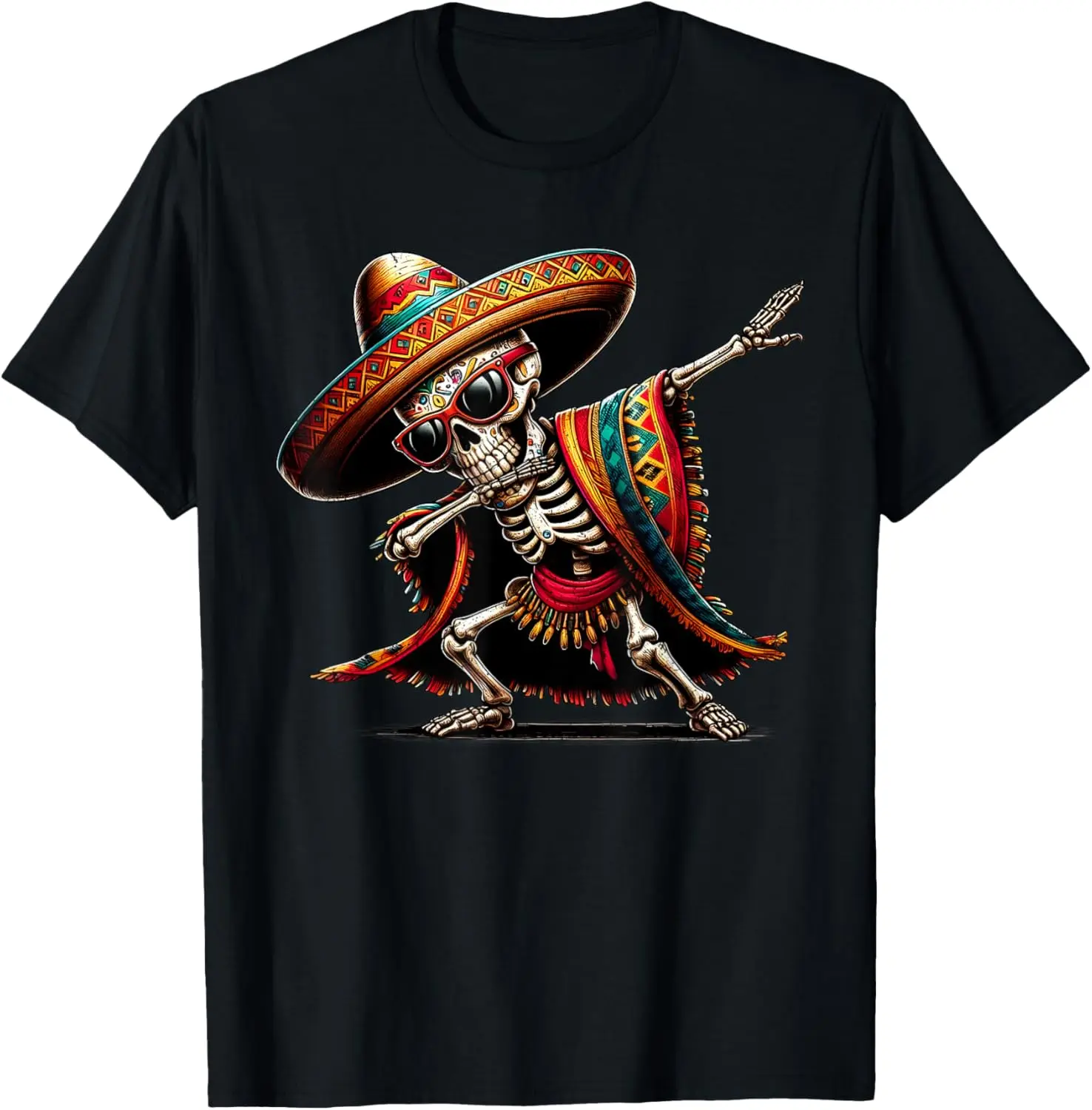 T-shirt Dabbing mexicain pour hommes, poncho, leton, Cinco de Mayo, drôle