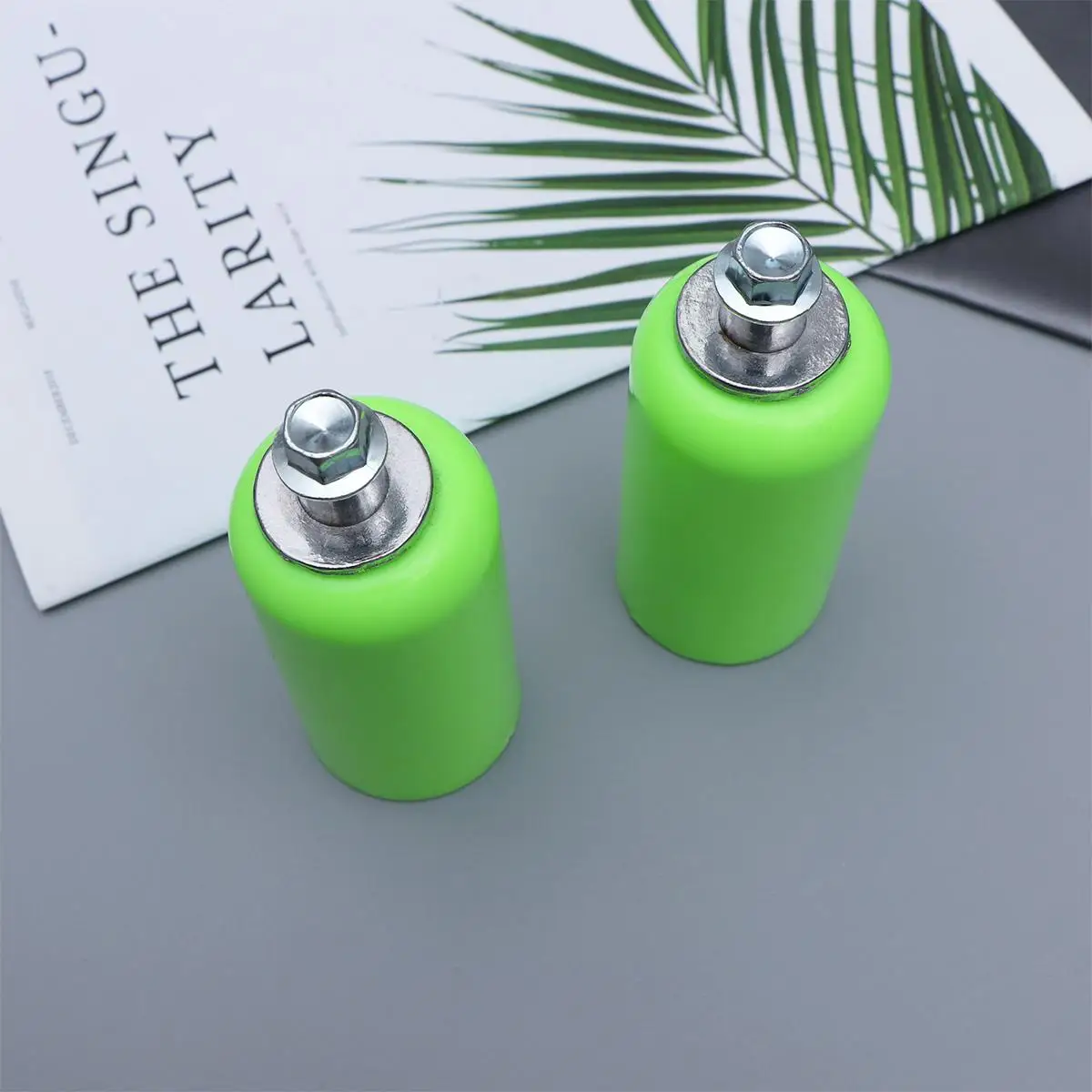 2PCS Motorcycle Body Frame Slider Green Anti fall Rubber Rod Falling Protector Lightweight Aluminum Easy Installation Kit