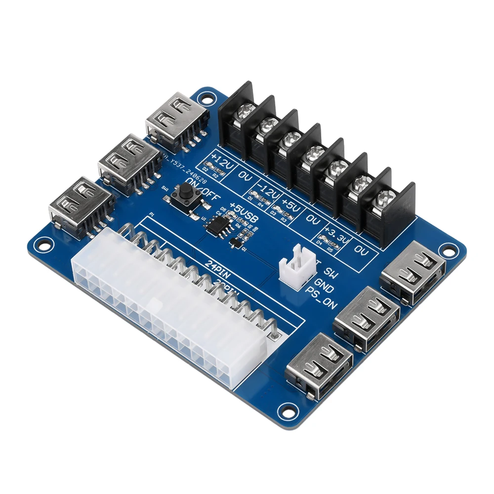 24-контактный корпус настольного компьютера ATX, модуль адаптера питания, 6 USB-портов на плате, аксессуар для электроинструмента