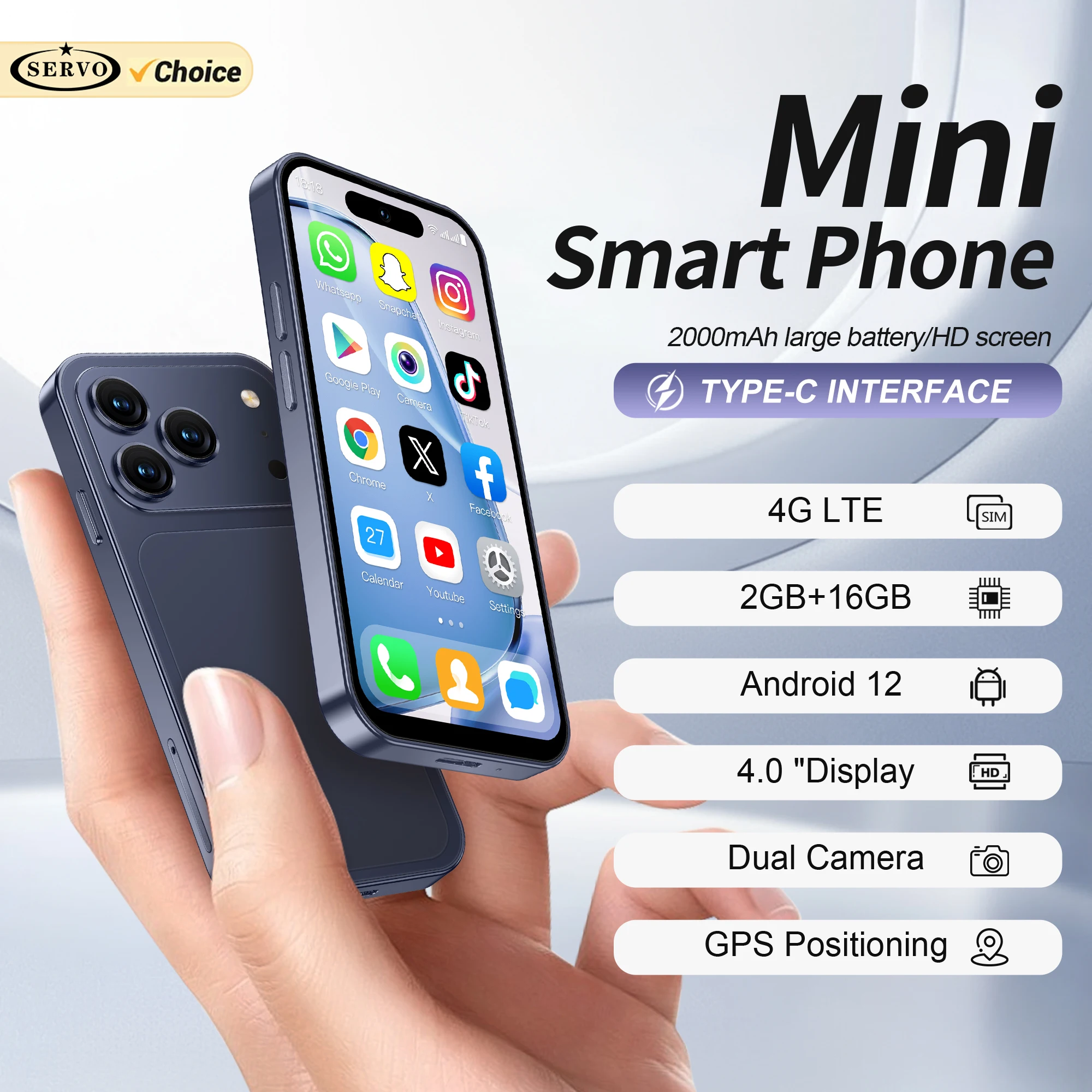 SERVO S4 PRO 4G LTE Mini Pocket Smartphone 4.0