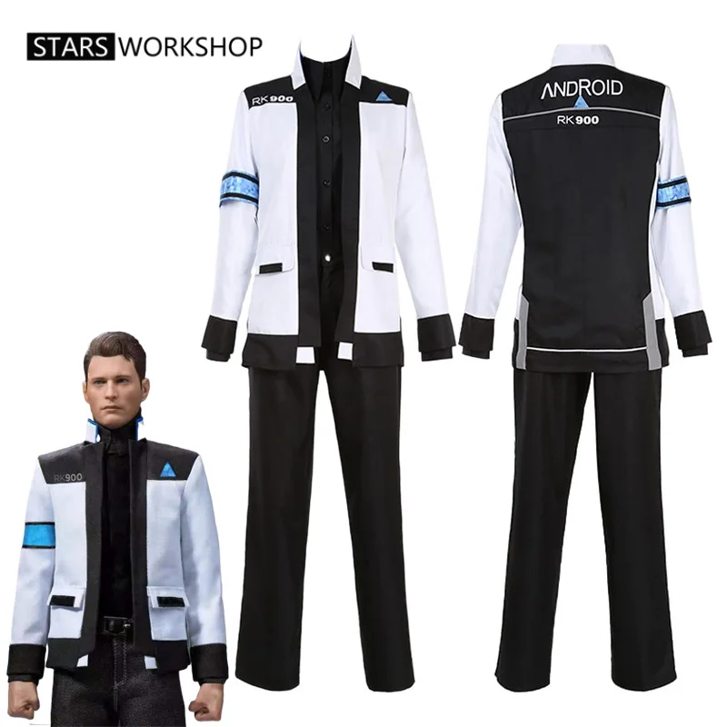 In Stock Detroit:Become Human Connor Cos RK900 Agent Suit Uniform Men Women Jacket Coat T-Shirt Trousers Halloween Carnival Suit