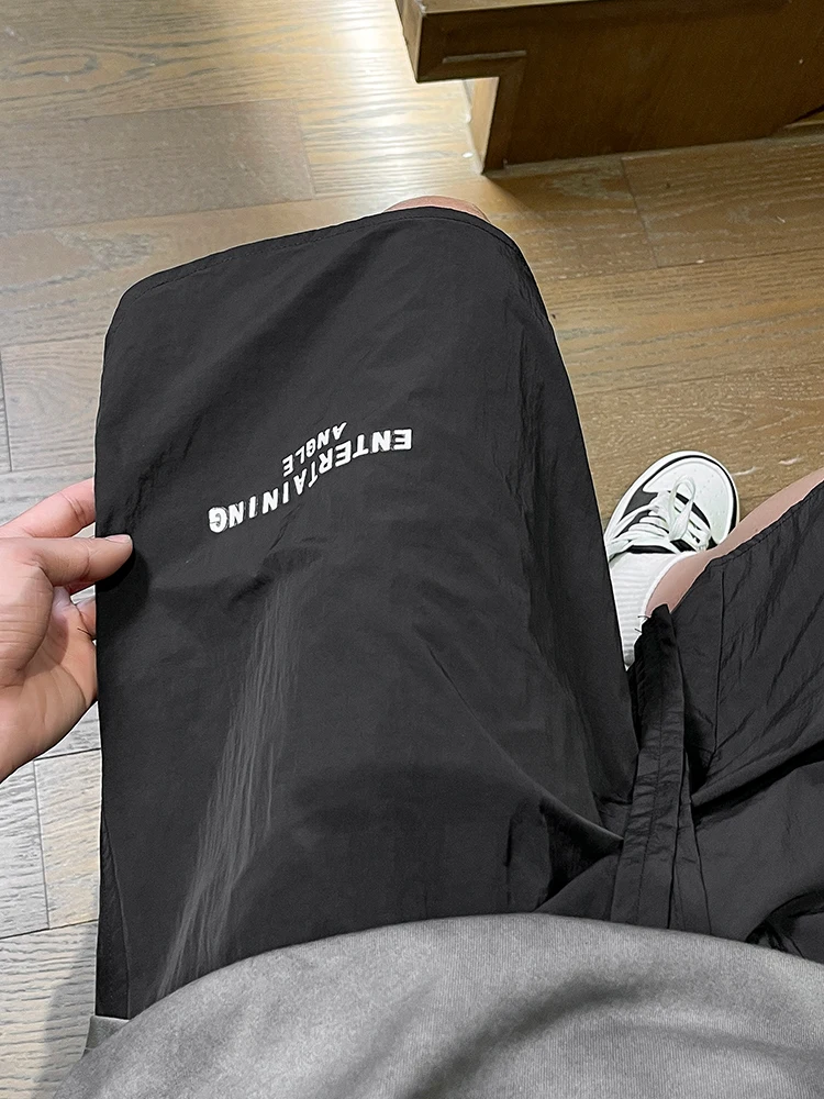 

Мужские летние тонкие быстросохнущие дышащие пляжные повседневные брюки-капри в американском уличном спортивном стиле