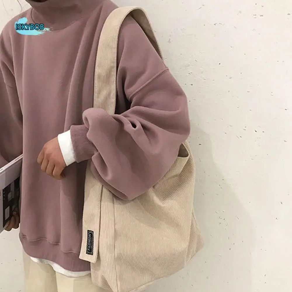 

Large Capacity Corduroy Shoulder Bag Korean Style Handbag Versatile Crossbody Bag Cotton Cloth Tote Bag Solid Color Shoulder Bag
