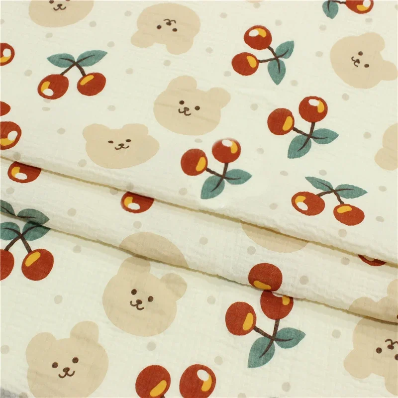 

135x50cm Double-Layer Cotton Gauze Fabric for Seersucker Baby Blanket Home Wear Pajamas Sewing - Soft Comfortable Fabric