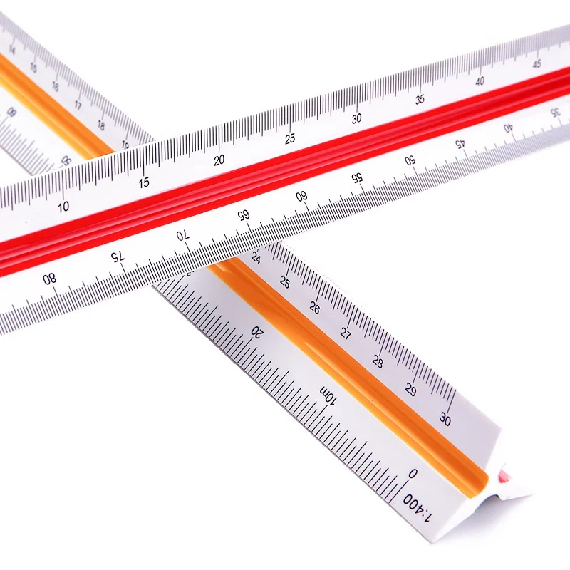 Mitsubishi Scale Ruler Triangle 30cm Trigonous Scale 1 :100 1 :200 1 :250 1:300 1:400 1:500 Engineering Design Paint