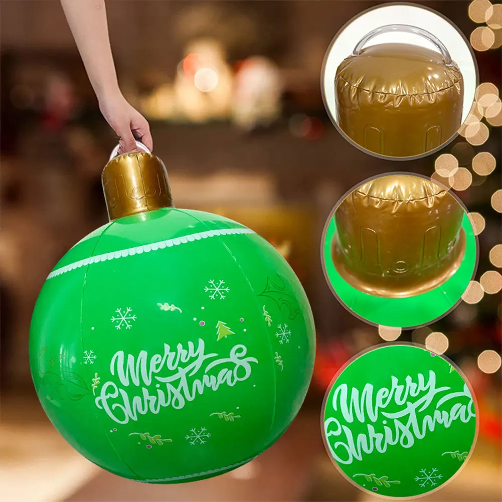 2024 New Year Christmas Inflatable Ball PVC Giant Big Inflatable Balls Xmas Tree Ornaments Navidad Outdoor Courtyard Decoration